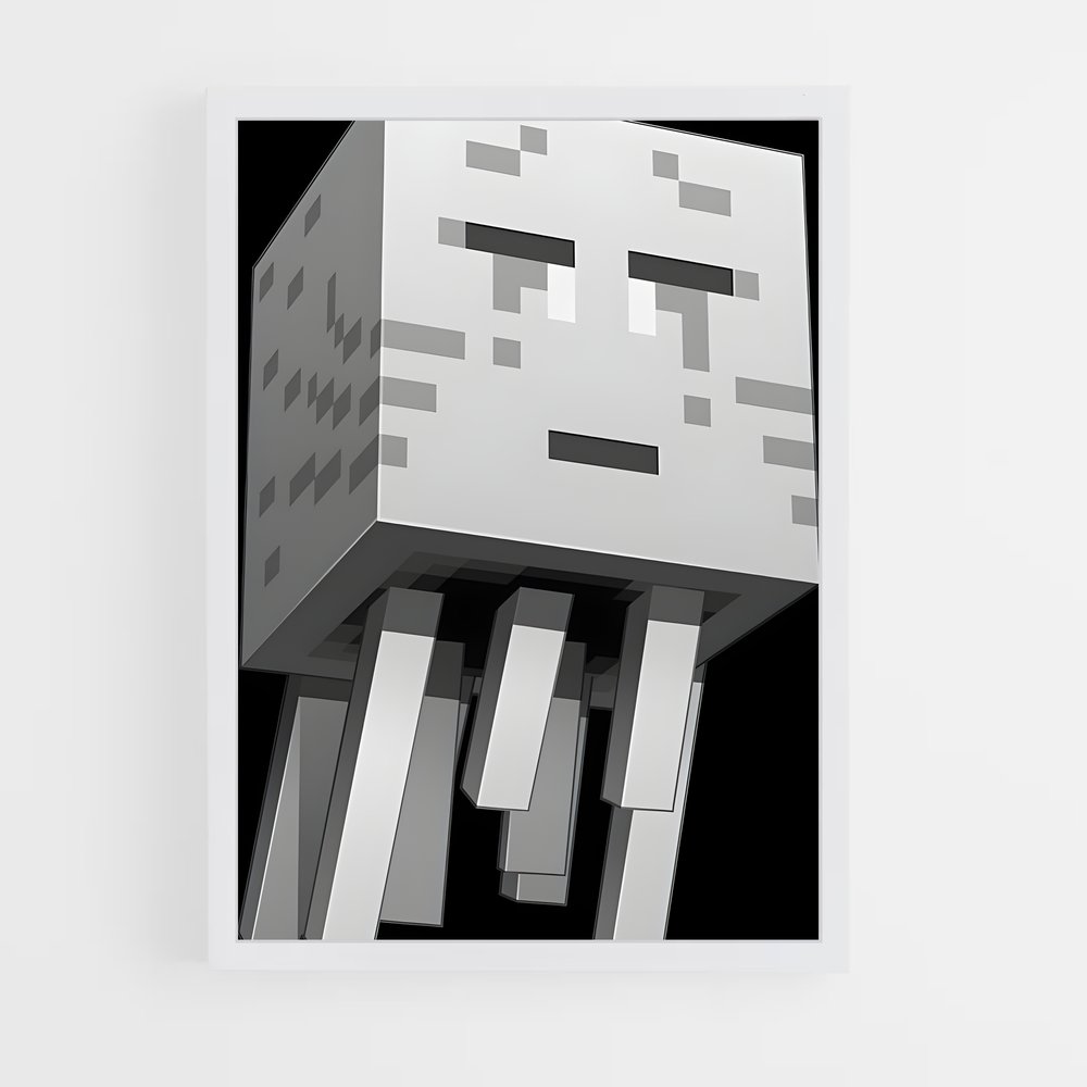 Poster Ghast Plongée – affiche Minecraft (vue 3)