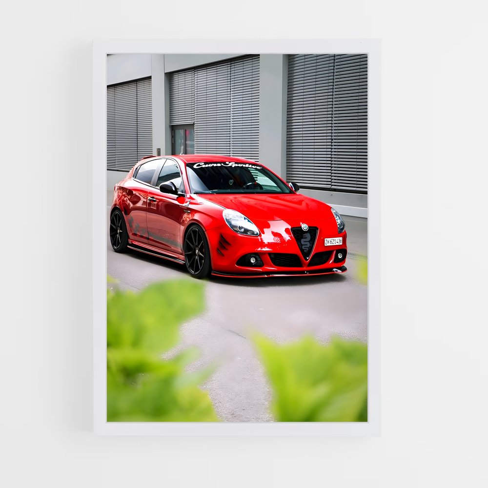 Poster Giulietta rouge – affiche Alfa Romeo (vue 3)