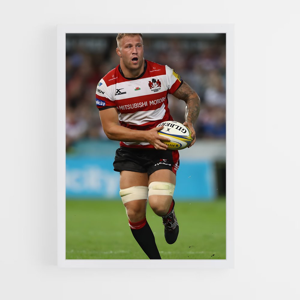 Poster L'Homme aux Ballons – affiche Rugby (vue 3)