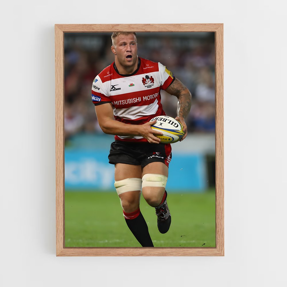 Poster L'Homme aux Ballons – affiche Rugby (vue 4)
