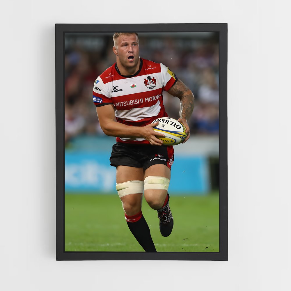 Poster L'Homme aux Ballons – affiche Rugby (vue 2)