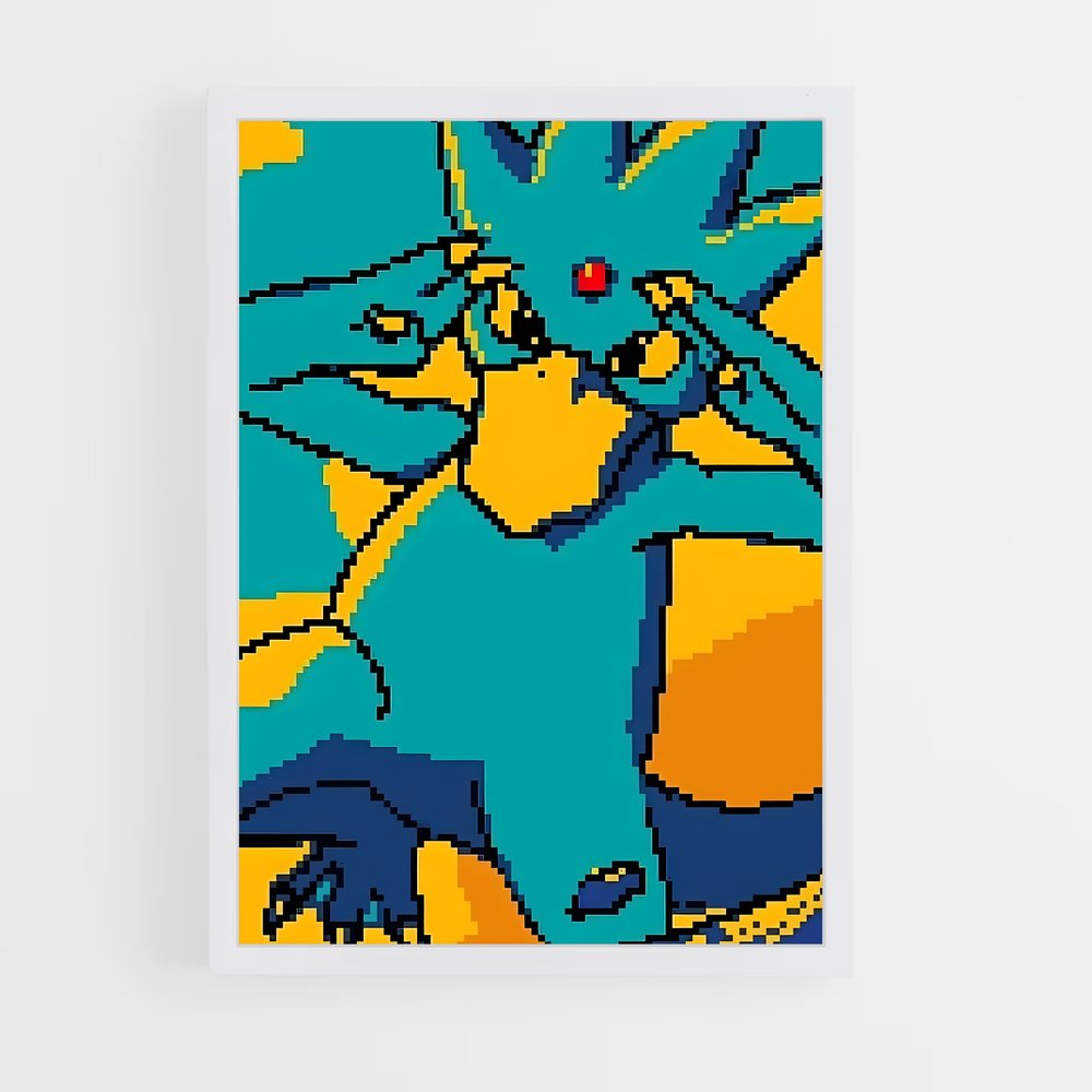 Poster Pixelated Golduck – affiche Pokemon (vue 3)