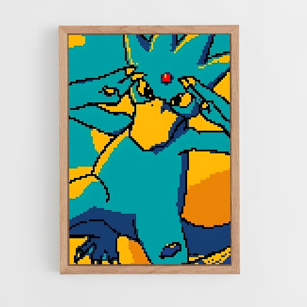 Poster Pixelated Golduck – affiche Pokemon (vue 4)