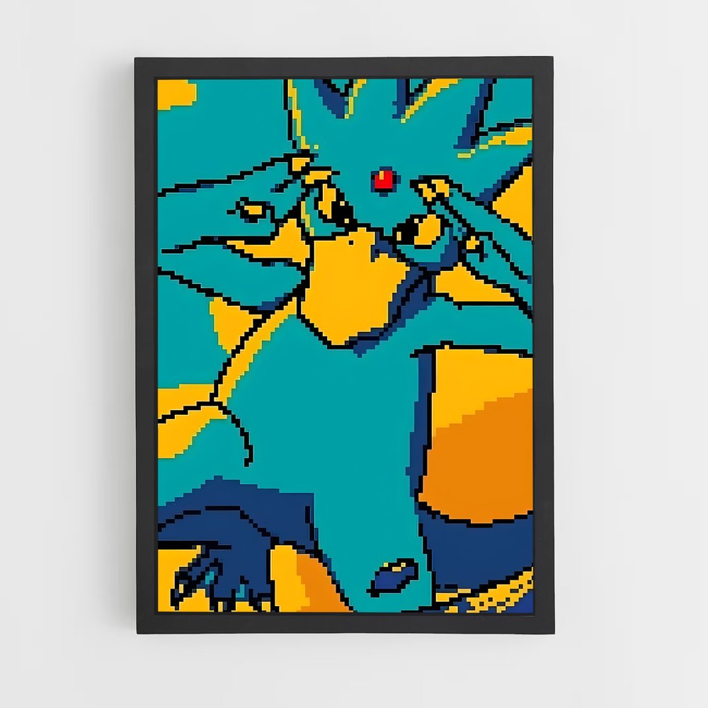 Poster Pixelated Golduck – affiche Pokemon (vue 2)