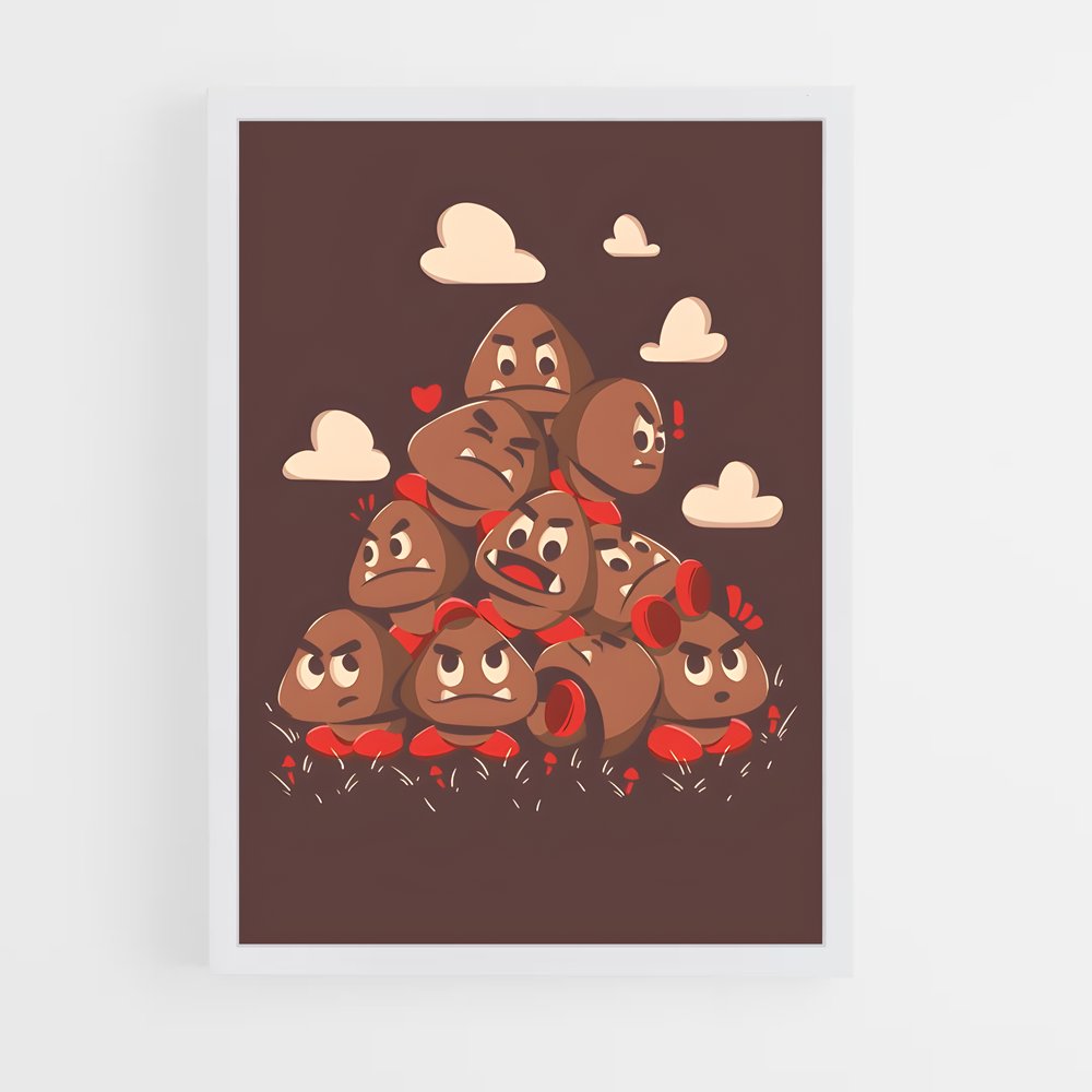 Poster Cœur de Goomba – affiche Mario (vue 3)