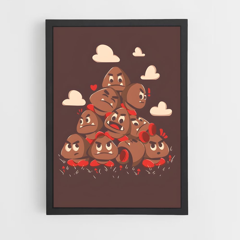 Poster Cœur de Goomba – affiche Mario (vue 2)