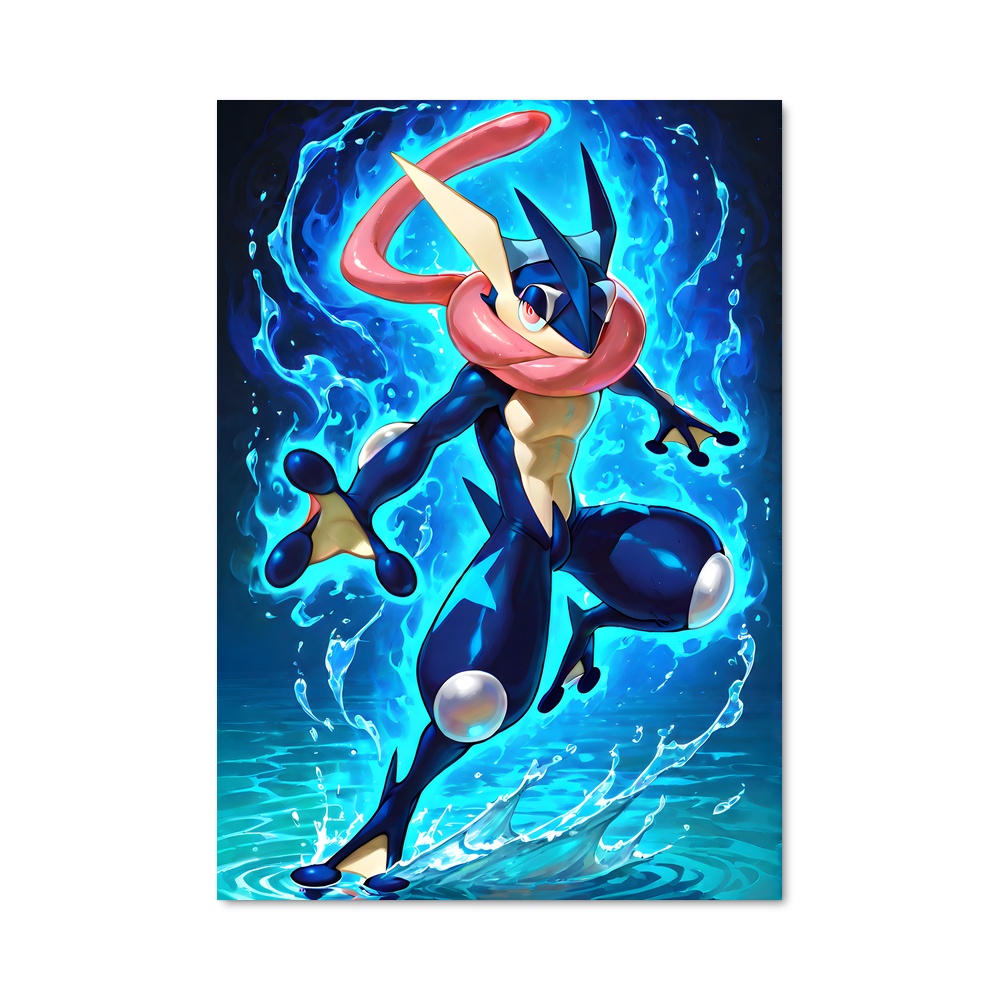 Poster Flammes de Greninja – affiche Pokemon