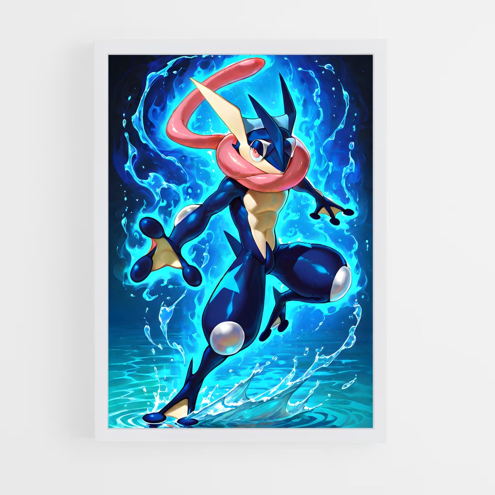Poster Flammes de Greninja – affiche Pokemon (vue 3)