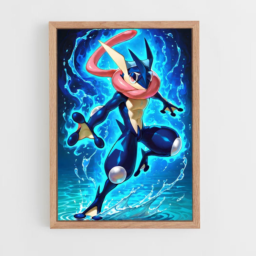 Poster Flammes de Greninja – affiche Pokemon (vue 4)