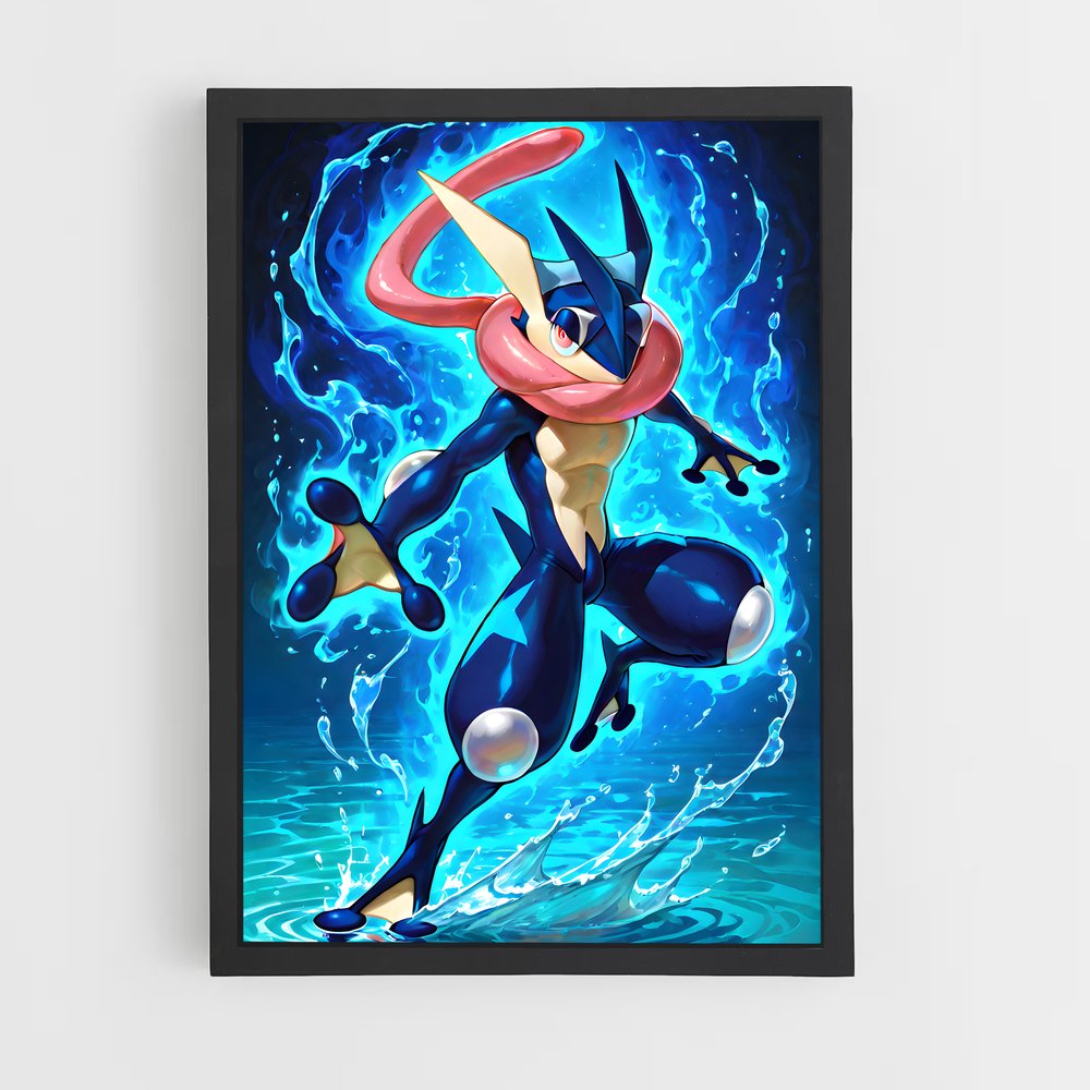 Poster Flammes de Greninja – affiche Pokemon (vue 2)