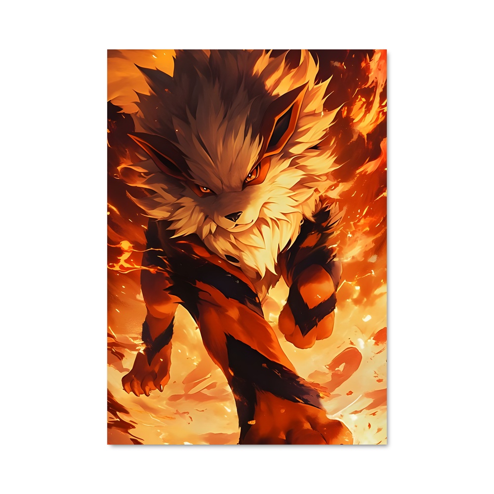 Poster Flamme de Growlithe – affiche Pokemon