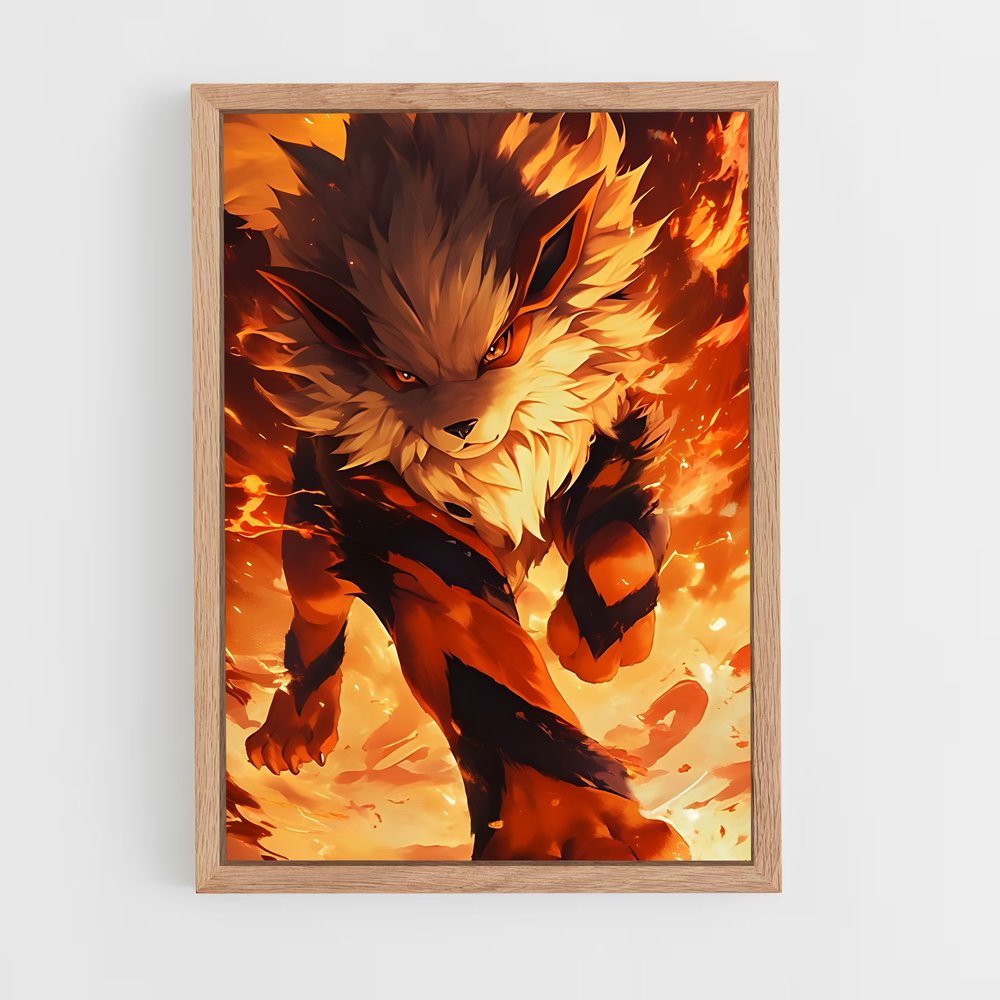 Poster Flamme de Growlithe – affiche Pokemon (vue 4)