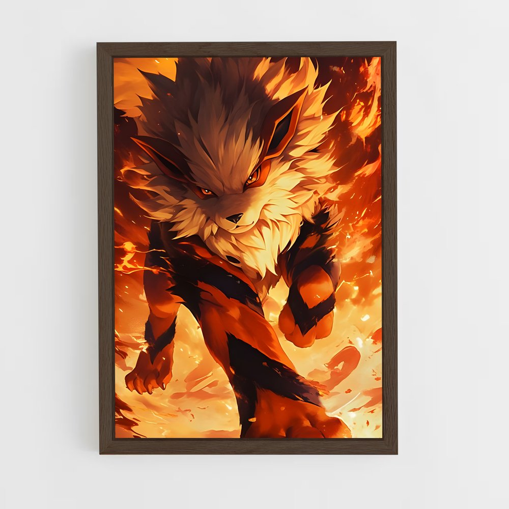 Poster Flamme de Growlithe – affiche Pokemon (vue 5)