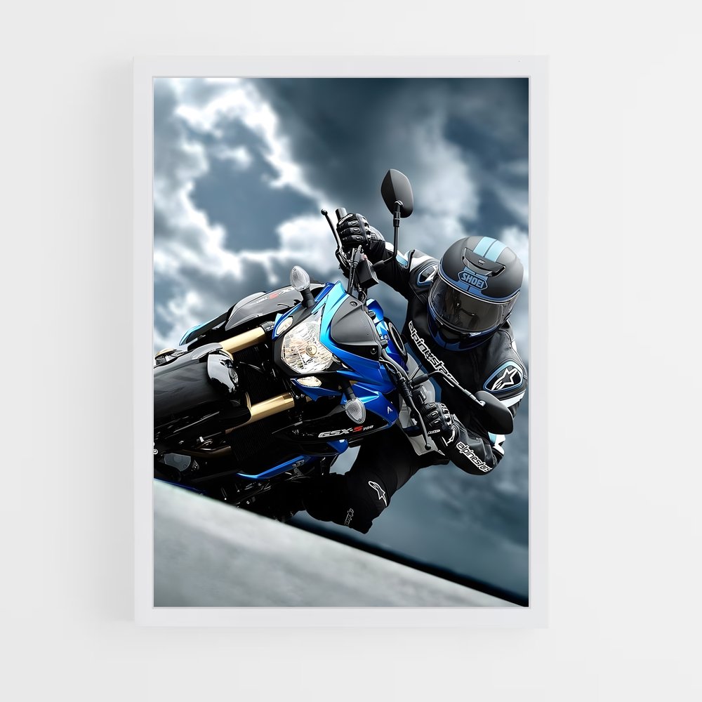 Poster Moto sous les Nuages (vue 3)
