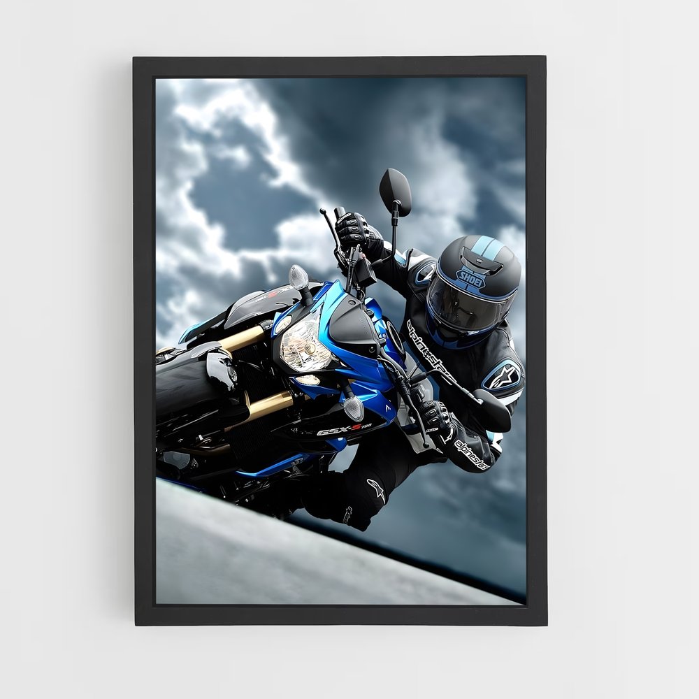 Poster Moto sous les Nuages (vue 2)