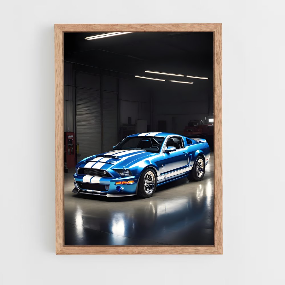 Poster Mustang Bleu – affiche Shelby (vue 4)