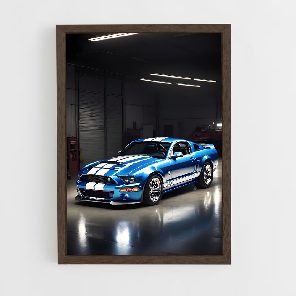 Poster Mustang Bleu – affiche Shelby (vue 5)