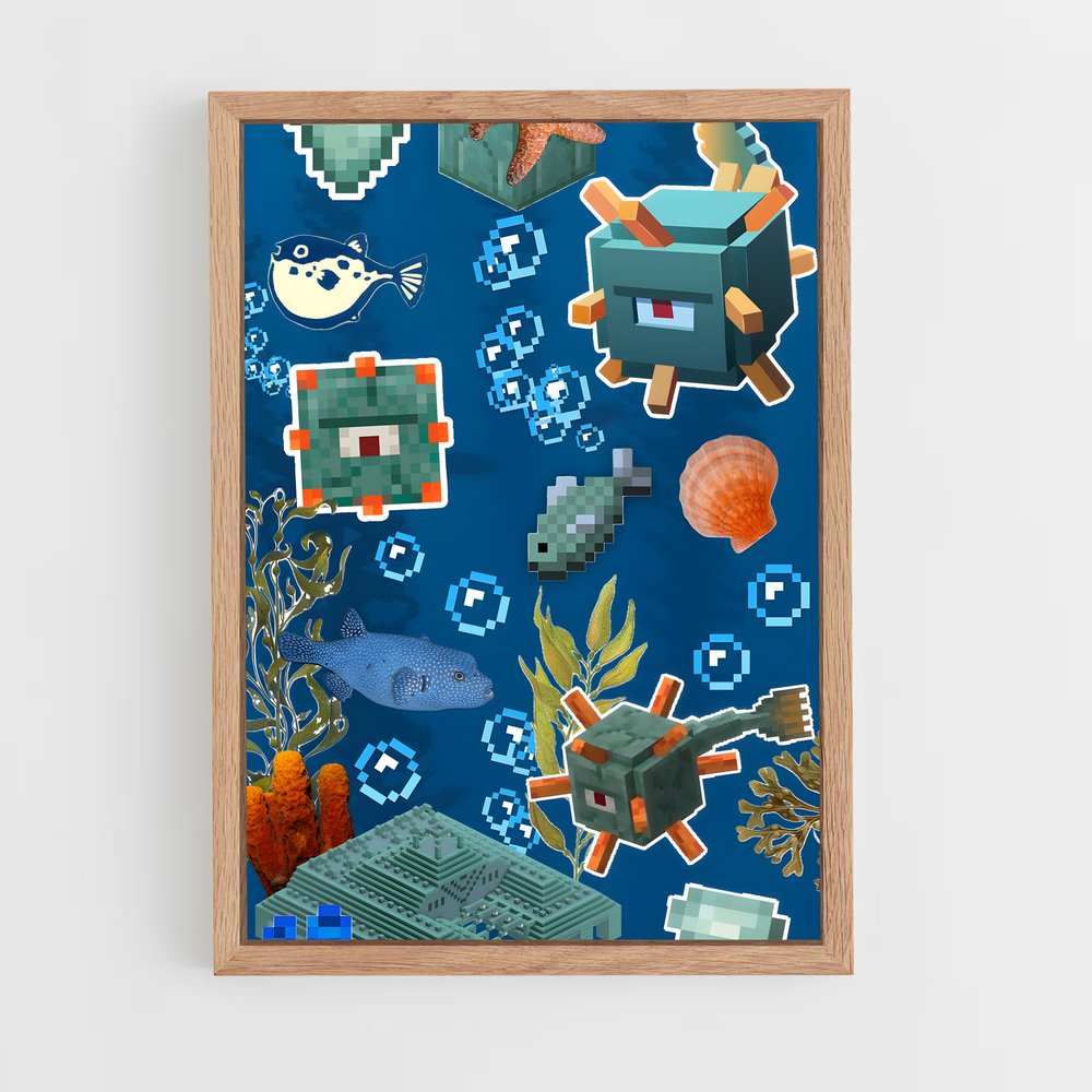 Poster Écosystème Aquatique – affiche Minecraft (vue 4)