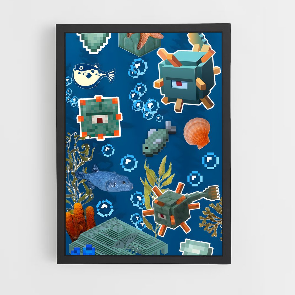 Poster Écosystème Aquatique – affiche Minecraft (vue 2)
