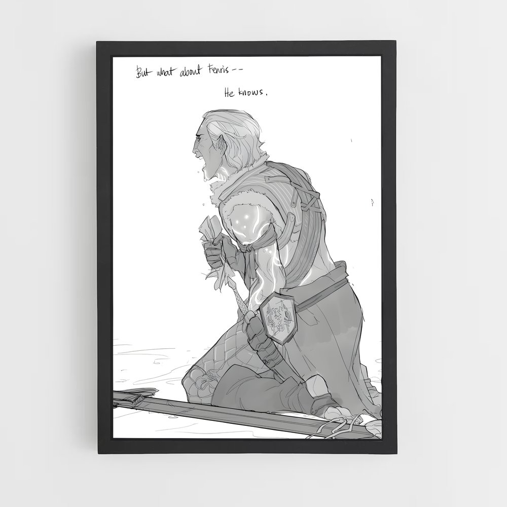 Poster Assise dans la Sérénité – affiche Dragon age (vue 2)