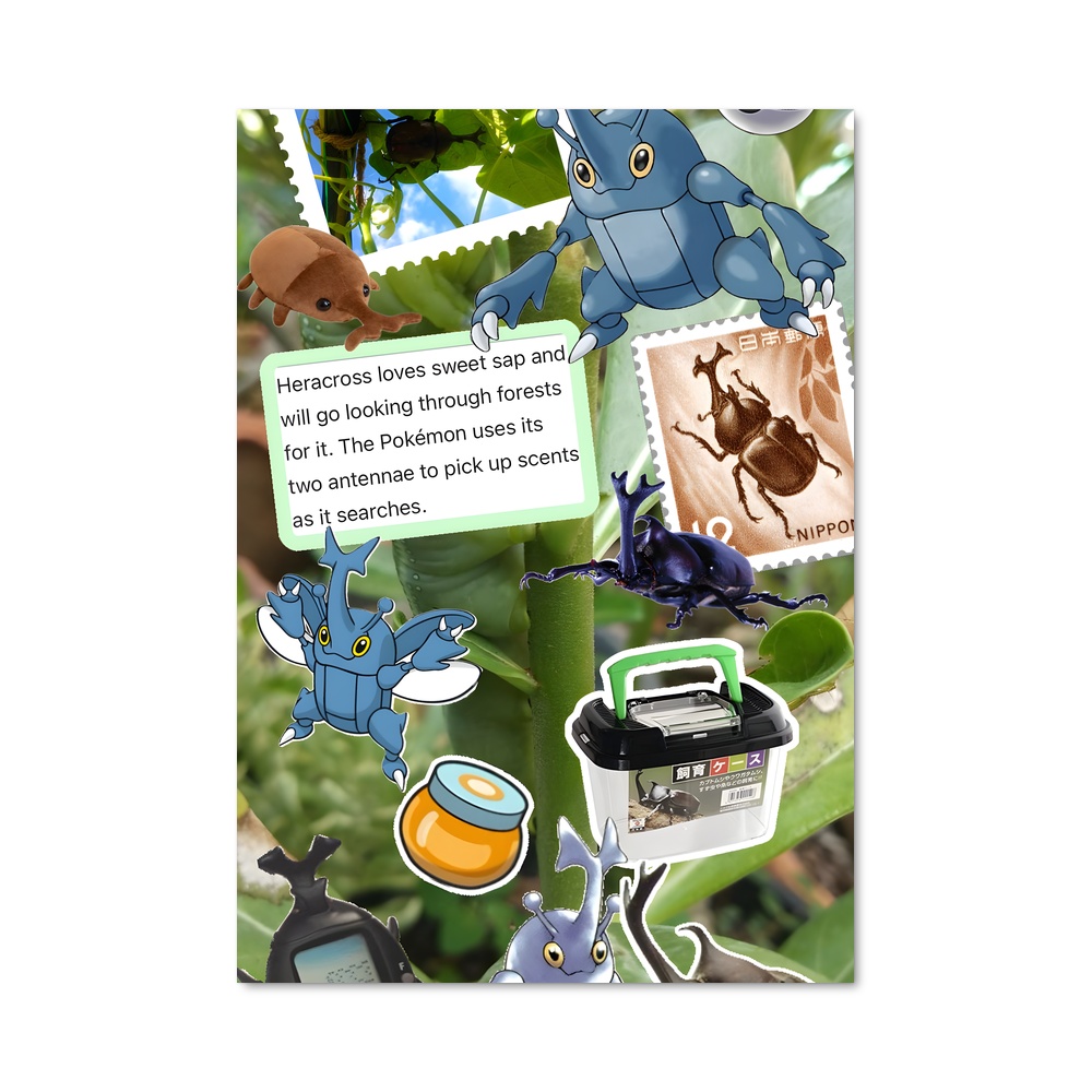 Poster Heracross et ses Amis – affiche Pokemon