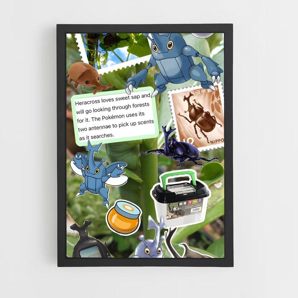 Poster Heracross et ses Amis – affiche Pokemon (vue 2)