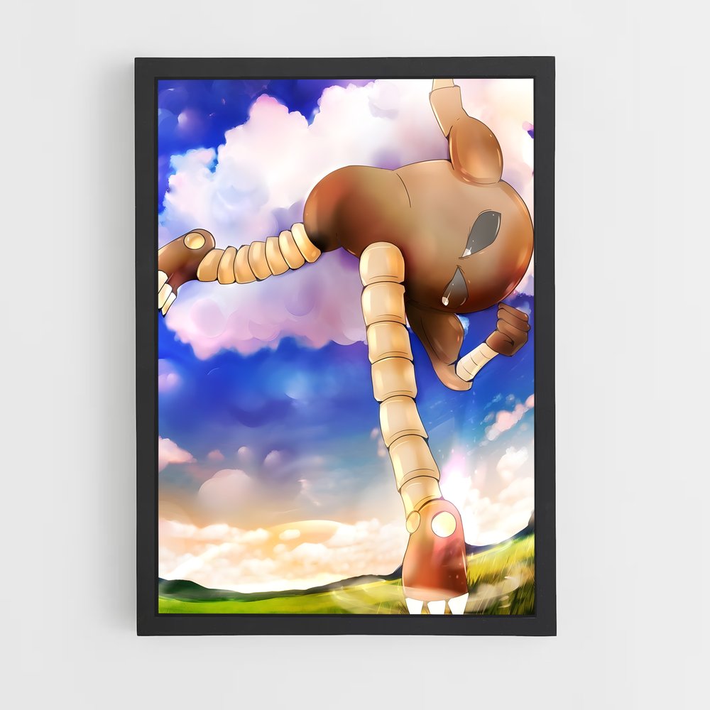 Poster Hitmonlee en Plein Air – affiche Pokemon (vue 2)