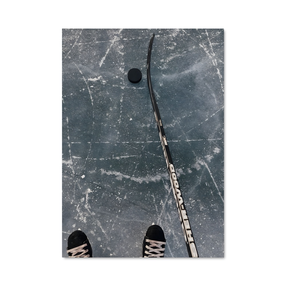 Poster Glisse et Fracas – affiche Hockey sur glace