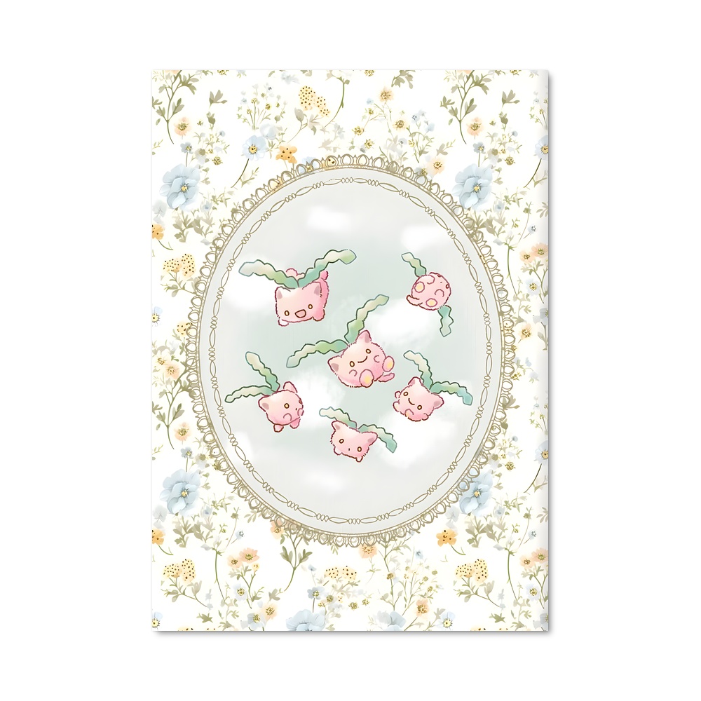 Poster Hoppip en Fleurs – affiche Pokemon