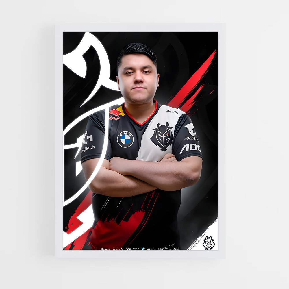 Poster Logo Noir et Blanc – affiche Esports (vue 3)