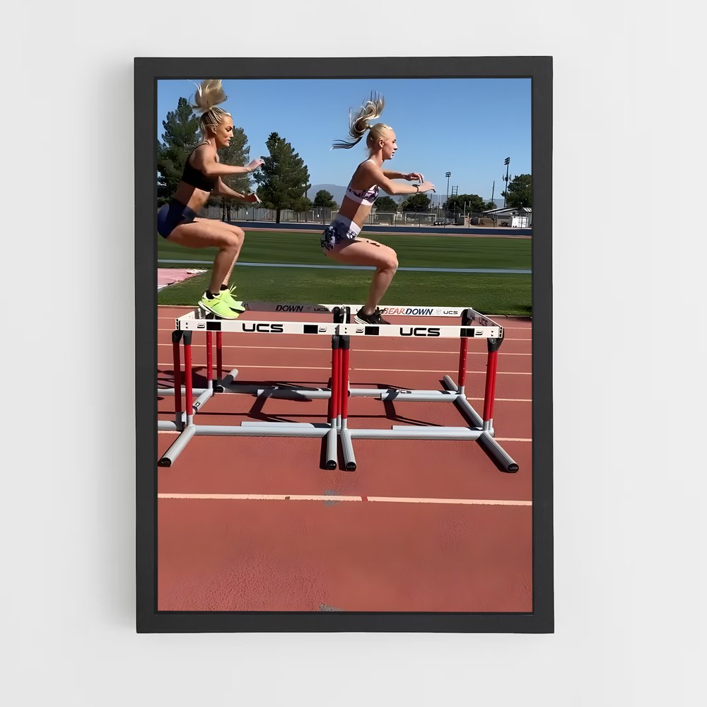 Poster Saut au-dessus des Obstacles – affiche Athlétisme (vue 2)