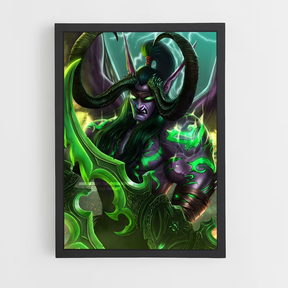 Poster Le Flamboiement d'Illidan – affiche World of Warcraft (vue 2)