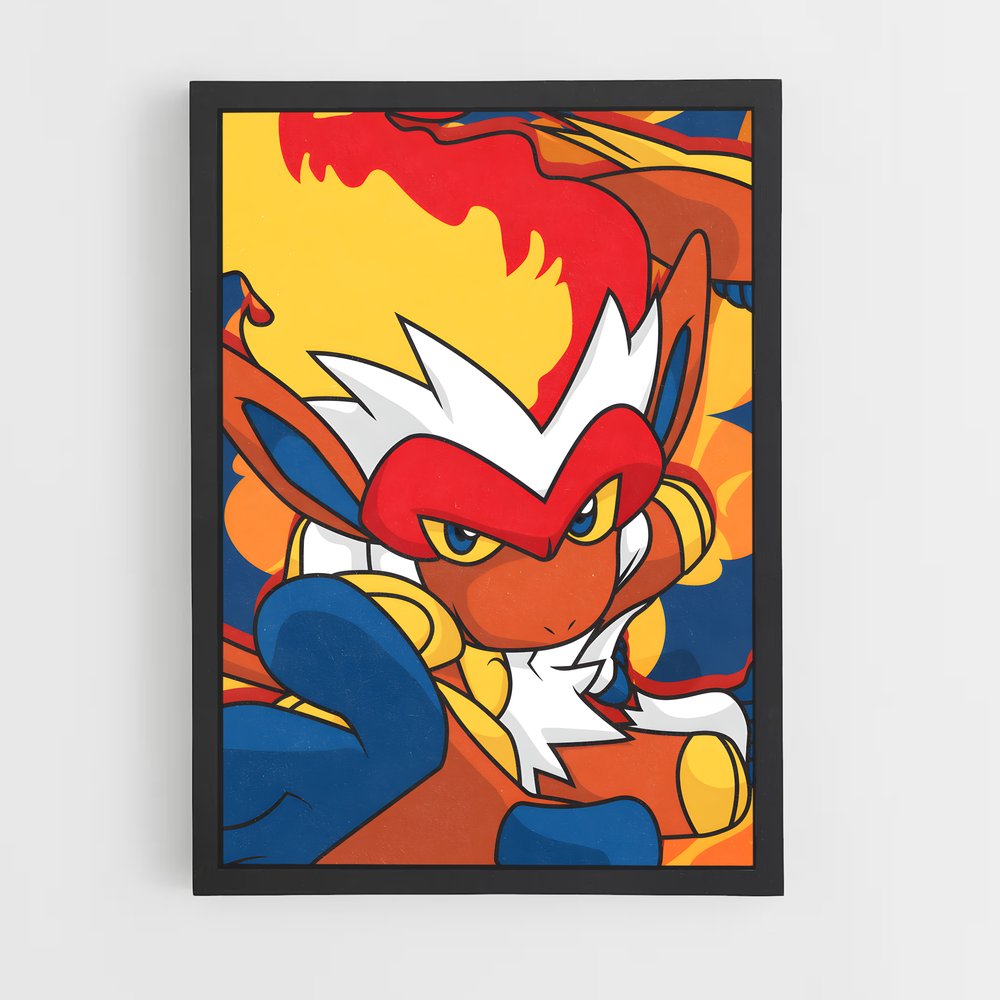 Poster Flamme de la Jungle – affiche Pokemon (vue 2)