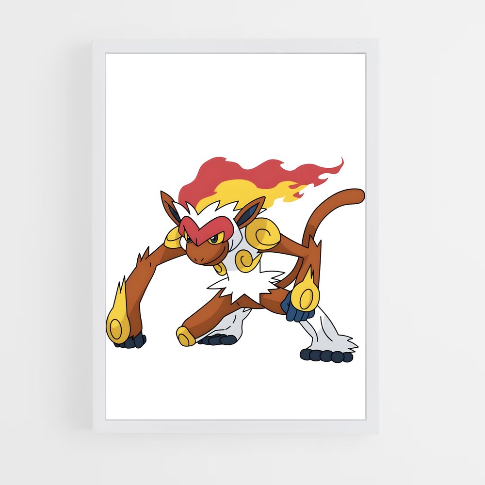 Poster Infernape flammes – affiche Pokemon (vue 3)