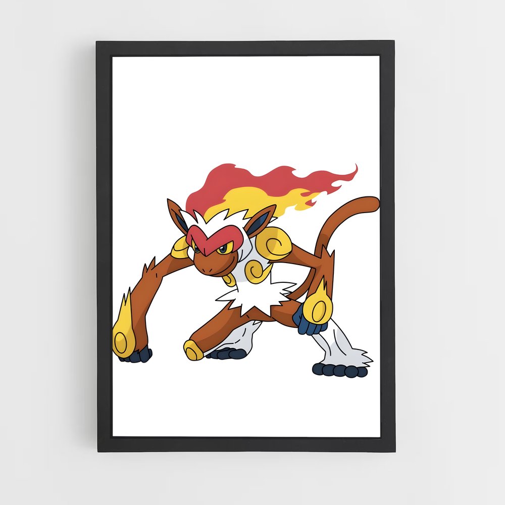 Poster Infernape flammes – affiche Pokemon (vue 2)