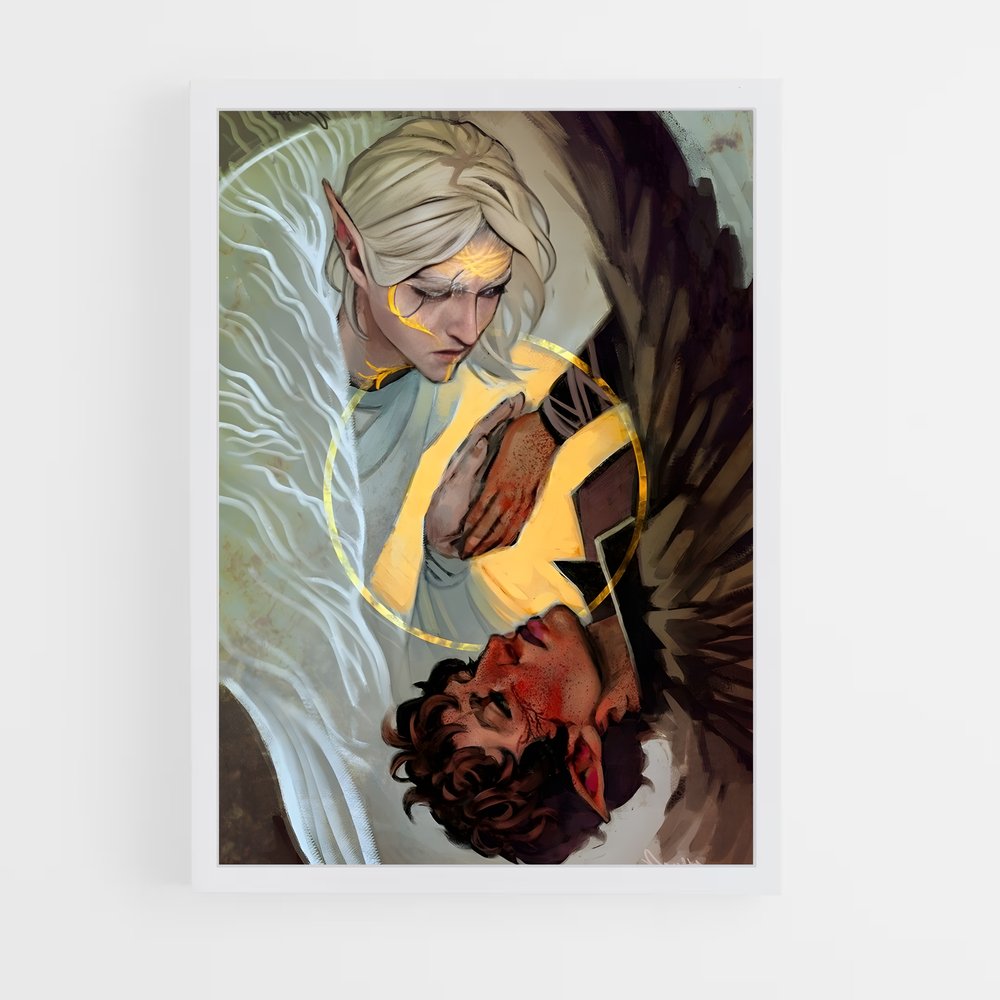 Poster Étreinte Jaune – affiche Dragon age (vue 3)