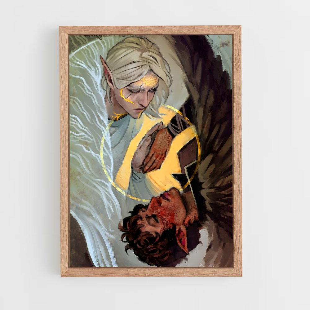 Poster Étreinte Jaune – affiche Dragon age (vue 4)