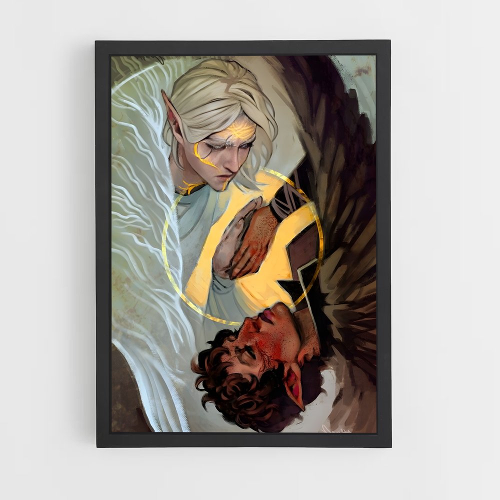 Poster Étreinte Jaune – affiche Dragon age (vue 2)