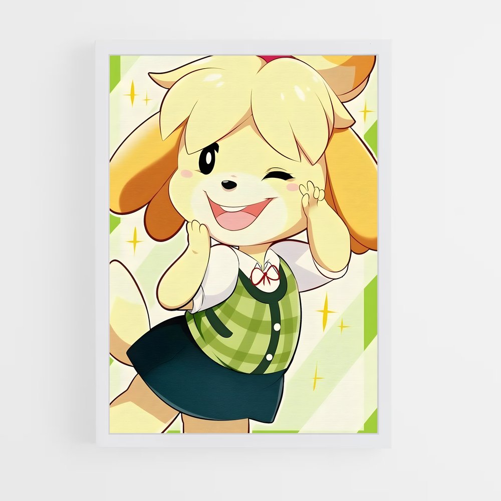Poster Isabelle en Vert – affiche Animal Crossing (vue 3)