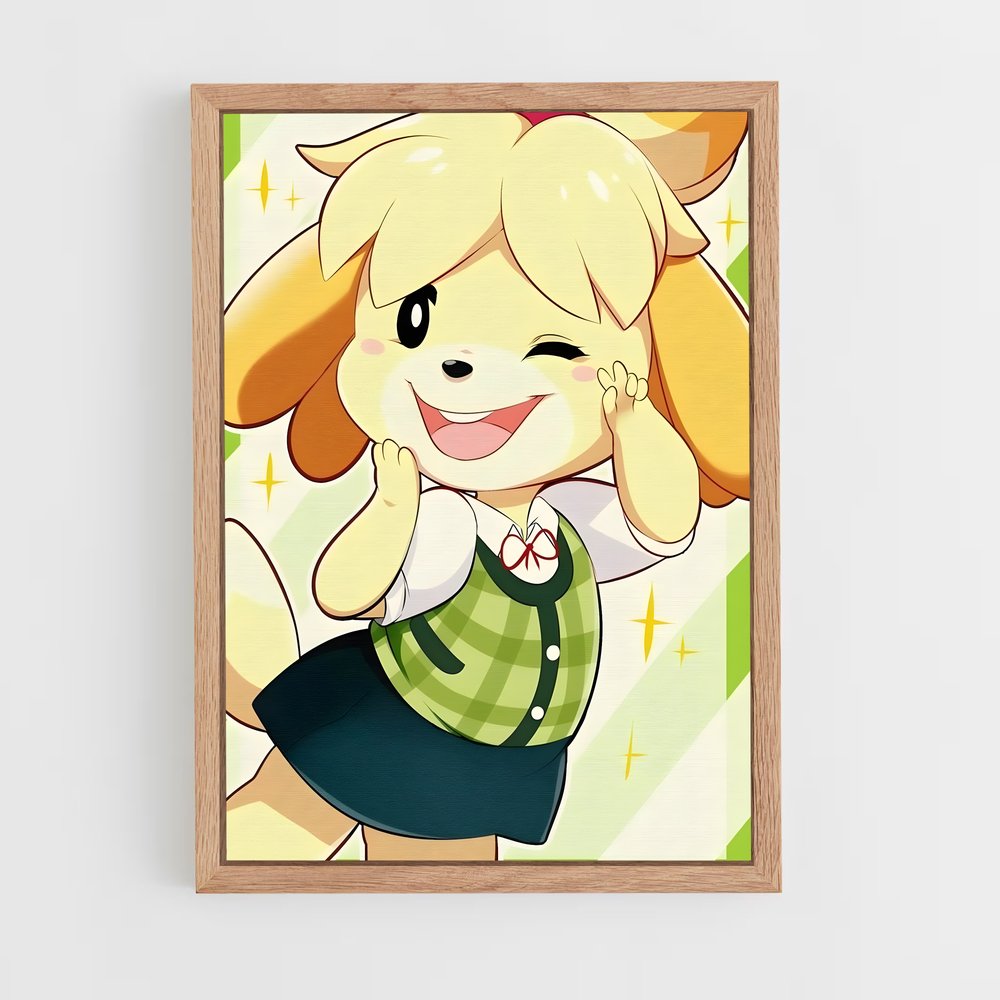 Poster Isabelle en Vert – affiche Animal Crossing (vue 4)