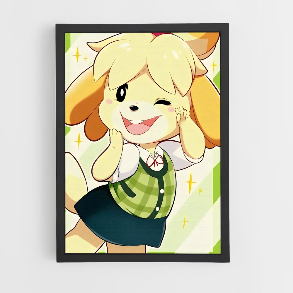 Poster Isabelle en Vert – affiche Animal Crossing (vue 2)