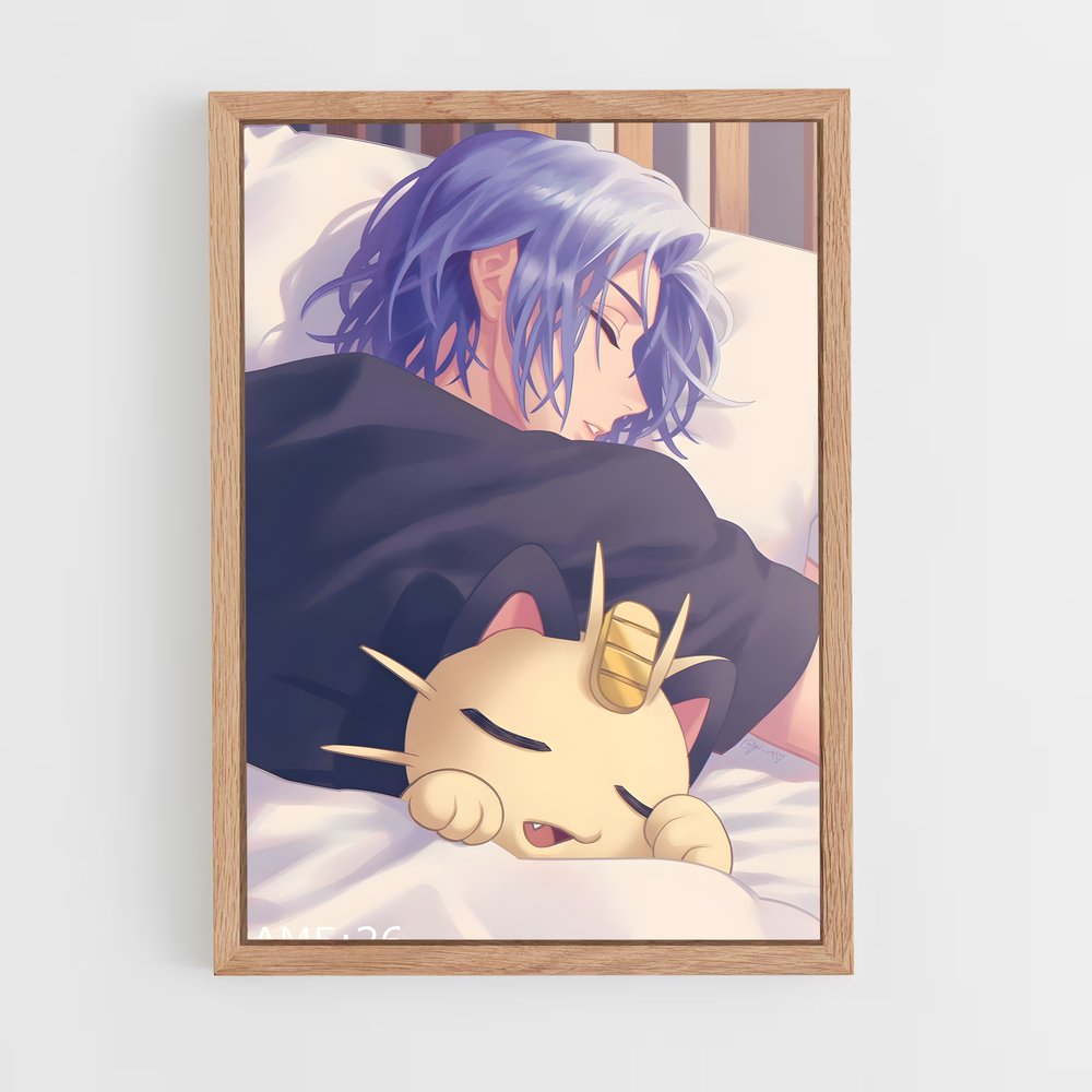 Poster Douce Nuit avec Minou – affiche Pokemon (vue 4)