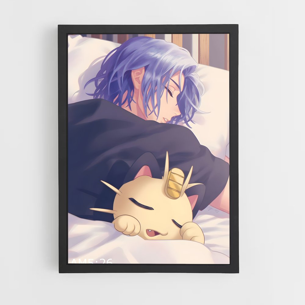 Poster Douce Nuit avec Minou – affiche Pokemon (vue 2)
