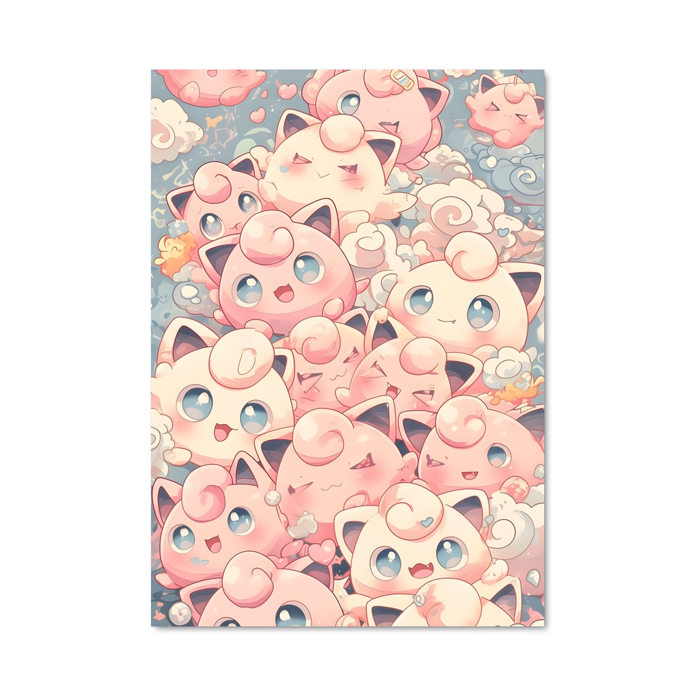 Poster Jigglypuff de monde – affiche Pokemon