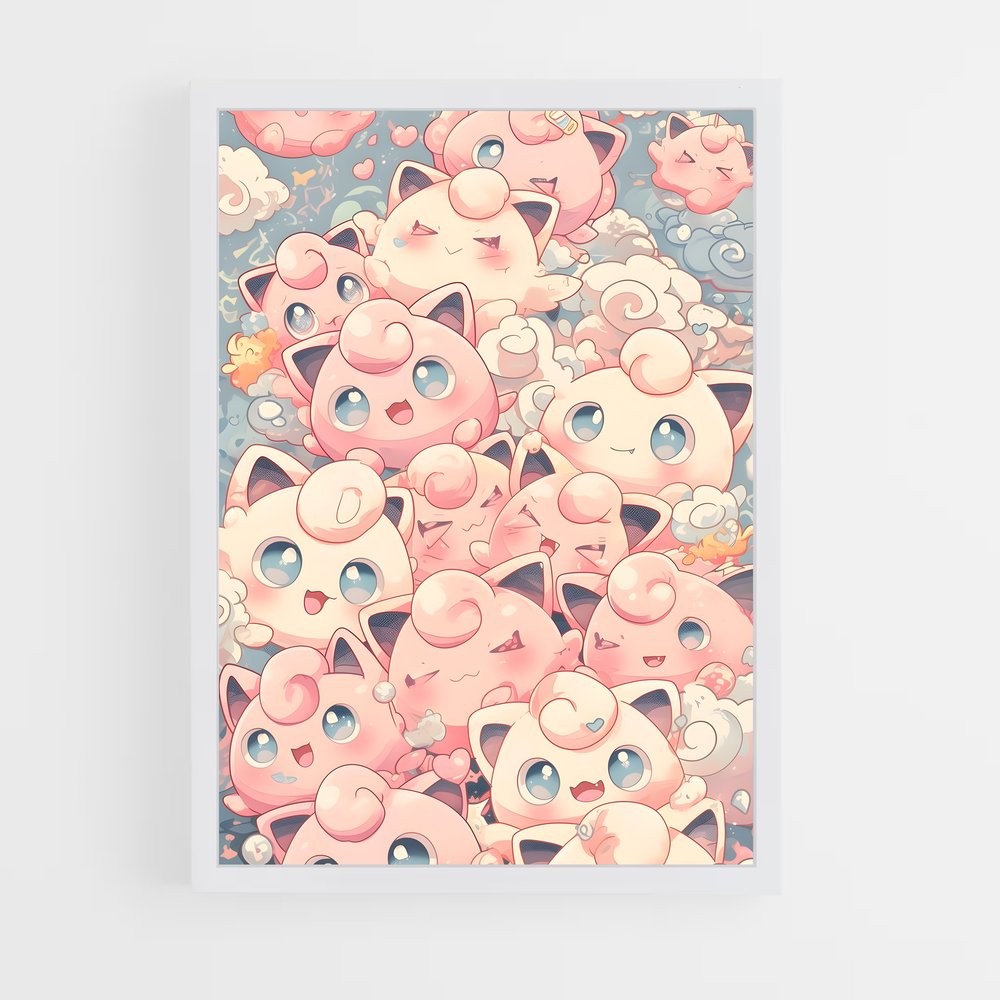 Poster Jigglypuff de monde – affiche Pokemon (vue 3)