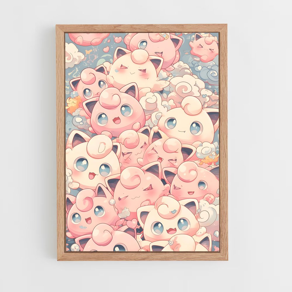 Poster Jigglypuff de monde – affiche Pokemon (vue 4)
