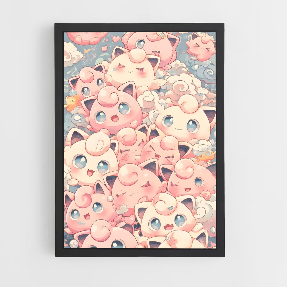 Poster Jigglypuff de monde – affiche Pokemon (vue 2)