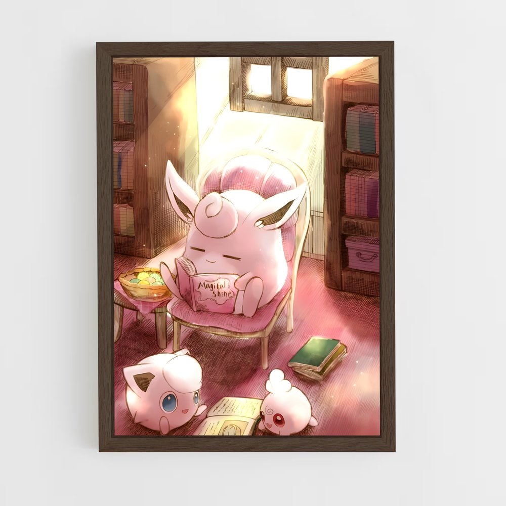 Poster Jigglypuff en Lecture – affiche Pokemon (vue 5)