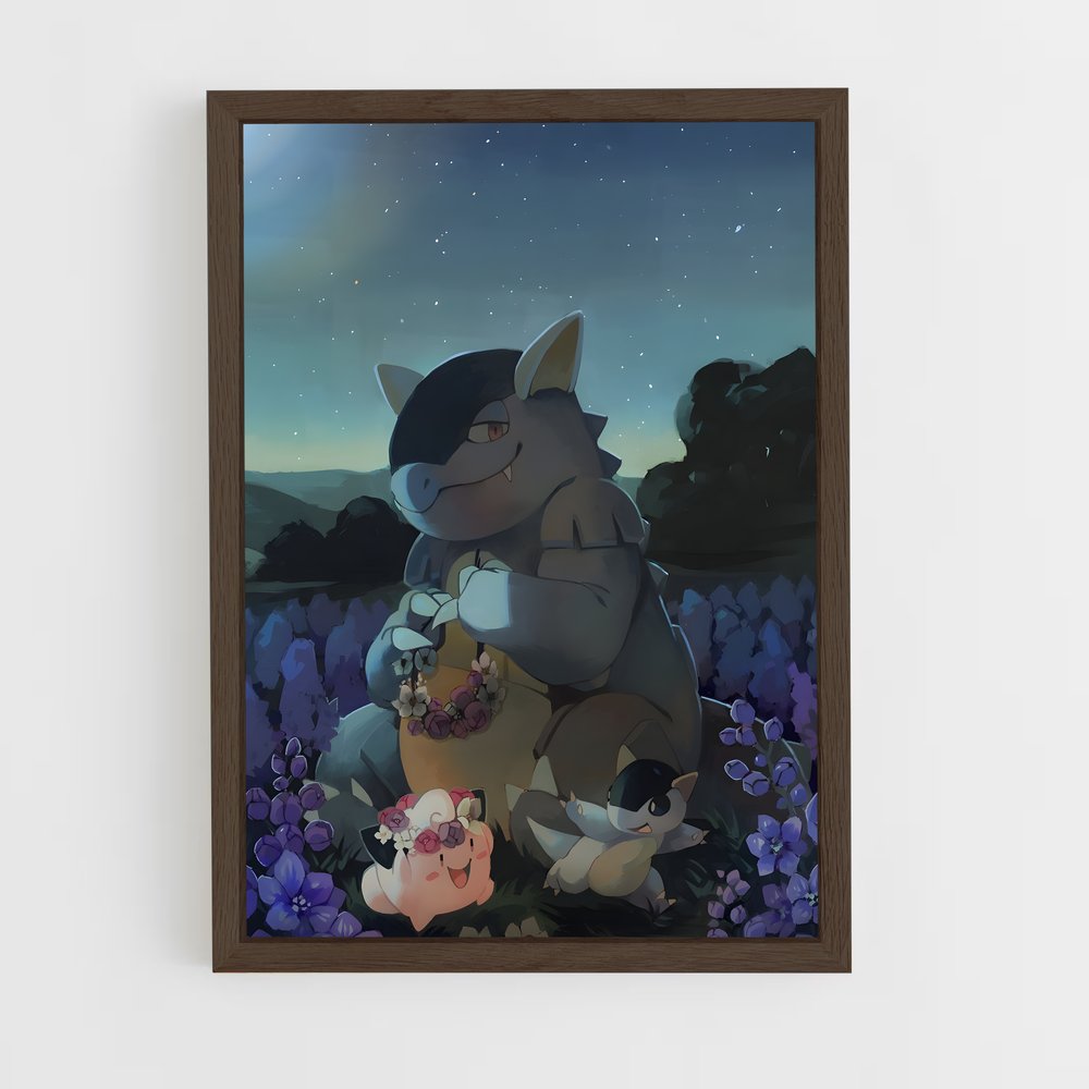 Poster Douce Nuit avec Kangaskhan – affiche Pokemon (vue 5)