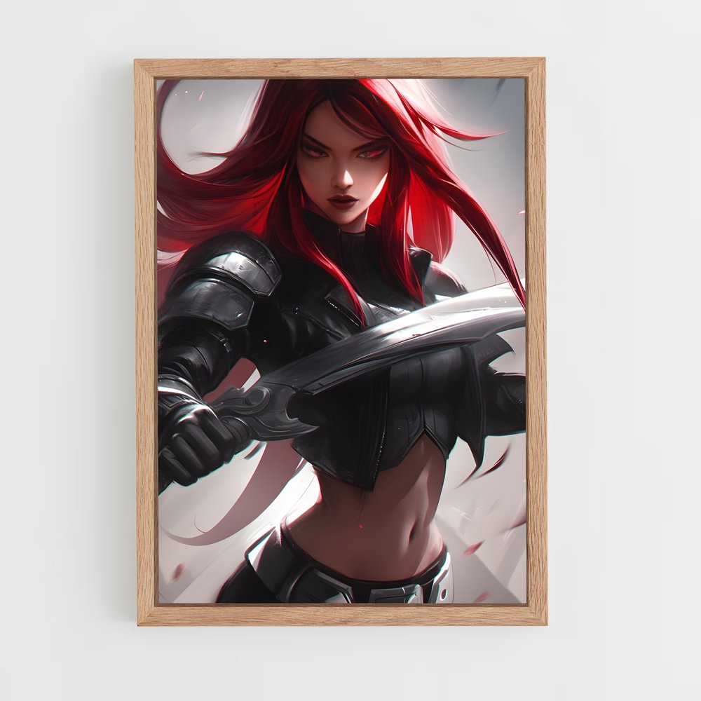 Poster Valkyrie Rouge – affiche League Of Legends (vue 4)